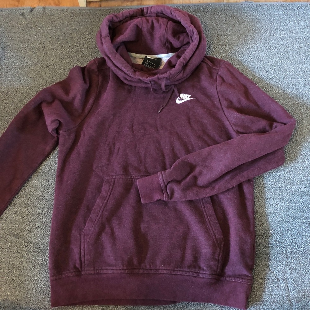 Nike Funnel Cowl Neck Maroon Marled Sweatshirt - Picture 7 of 7